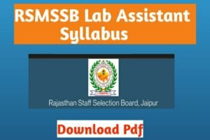 RSMSSB Lab Assistant New Syllabus 2022