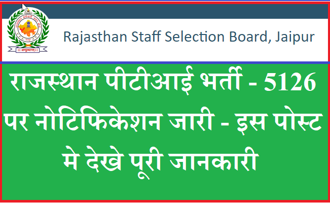 Rajasthan PTI Vacancy 2022